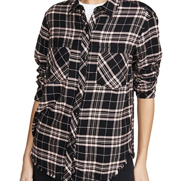 NWT Rails Leo Button down In Onyx Peach - Picture 2 of 13